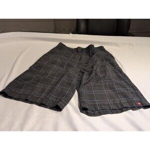 Tony Hawk Performance Shorts Mens 32 Gray Plaid Golf Skateboard Next Level